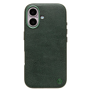 Чехол-накладка Cellis SM031 SafeMag для "Apple iPhone 16" Натуральная кожа (dark green) (237500)