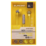 Проводные наушники с микрофоном внутриканальные Elmcoei EV-118 Jack 3,5  (yellow/gray)
