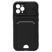 Чехол-накладка - PC066 с картхолдером (360) для "Apple iPhone 11 Pro" (black/black) (206972)