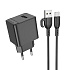Адаптер Сетевой с кабелем Borofone BAS11A Erudite* USB 2,1A/10W (USB/Type-C) (black)