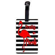 Брелок-бирка для багажа - рюкзака детская Luggage Tag (фламинго) (016)
