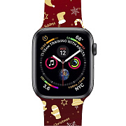 Ремешок - ApW16 Apple Watch 42/44/45/49 mm силикон на кнопке (005) (red)