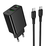 Адаптер Сетевой с кабелем Hoco CS94A USB/Type-C 20W (Type-C/Type-C) (black)