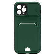 Чехол-накладка - PC066 с картхолдером (360) для "Apple iPhone 11 Pro" (green/black) (206973)