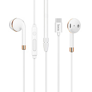 Проводные наушники с микрофоном вкладыши Hoco L8 bluetooth earphones Type-C  (white)