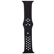 Ремешок - ApW Sport N Apple Watch 38/40/41 mm силикон на кнопке (S) (black)