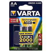 Аккумулятор AA Varta R6 Ni-MH (2600 mAh) (2-BL) (10/100) Pre-Ch ..