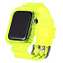 Ремешок - ApW21 Apple Watch 42/44/45/49 mm прозрачный силикон на пряжке+кейс (yellow)