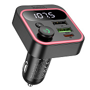 Автомобильный FM-трансмиттер Hoco E85 Tiger PD20W+QC3.0  (black)