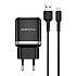 Адаптер Сетевой с кабелем Borofone BA36A High QC3.0* USB 3A/18W (USB/Type-C) (black)