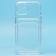 Чехол-накладка - SC276 с картхолдером для "Apple iPhone 14" (transparent)