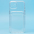 Чехол-накладка - SC276 с картхолдером для "Apple iPhone 14" (transparent)