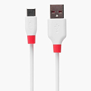 Кабель USB - Type-C SKYDOLPHIN S19T  100см 2,4A  (white/red)