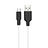 Кабель USB - micro USB Hoco X21 Plus (silicone) 12W 100см 2,4A  (white/black)