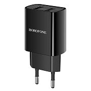 Адаптер Сетевой Borofone BA53A Powerway 2USB 2,1A/10W (black)