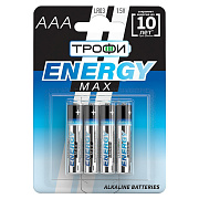 Батарейка AAA Трофи LR03 ENERGY MAX  Alkaline (4-BL) (40/960)