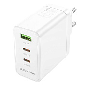 Адаптер Сетевой Borofone BN12 Manager PD 2Type-C/USB 65W (white)