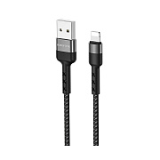 Кабель USB - Apple lightning Borofone BX34 Advantage 12W 100см 2,4A  (black)