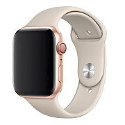 Ремешок - ApW Sport Band Apple Watch 42/44/45/49 mm силикон на кнопке (S) (ivory)