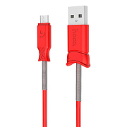 Кабель USB - micro USB Hoco X24 Pisces 12W 100см 2,4A  (red)