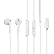 Проводные наушники с микрофоном вкладыши Celebrat G39 Type-C  (white)
