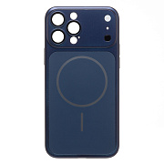 Чехол-накладка - SM091 AG-Glass SafeMag для "Apple iPhone 13 Pro Max" (dark blue)