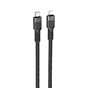 Кабель Type-C - Apple lightning Hoco U110 PD 20W 120см 3A  (black)