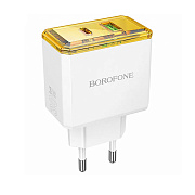 Адаптер Сетевой Borofone BAS32A Treasure USB/Type-C 30W (white)