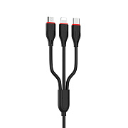 Кабель USB - Multi connector Borofone BX17 3in1  100см 2,4A  (black)