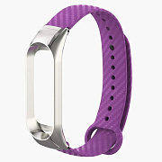 Ремешок - WB04 carbon Xiaomi Mi Band 4 силикон на кнопке (регулируемый) (purple)