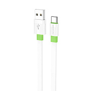 Кабель USB - Type-C Borofone BX89 18W 100см 3A  (white/green)