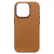 Чехол-накладка - SM089 SafeMag экокожа  для "Apple iPhone 15 Pro" (brown)