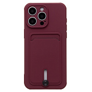 Чехол-накладка - SC304 с картхолдером для "Apple iPhone 15 Pro Max" (bordo) (228134)