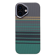 Чехол-накладка - MosBros (PC) для "Apple iPhone 17" (LF115) (тех. уп.) (black/green)