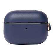 Чехол - Leather для кейса "Apple AirPods Pro" (blue) натур.кожа