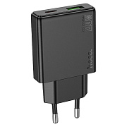 Адаптер Сетевой Hoco N38 Delgado PD+QC USB/Type-C 20W (black)