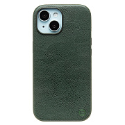 Чехол-накладка Cellis SM031 SafeMag для "Apple iPhone 15" Натуральная кожа (dark green) (237491)