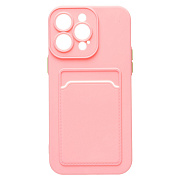 Чехол-накладка - SC315 с картхолдером для "Apple iPhone 14 Pro Max" (pink)