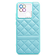 Чехол-накладка - SC318 экокожа для "Xiaomi Redmi 10C" (light blue)