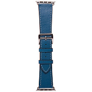 Ремешок - ApW18 Apple Watch 42/44/45/49 mm кожаный на классической пряжке (blue)