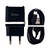 Адаптер Сетевой с кабелем Hoco C11 Smart single Q0.3 USB 1A/5W (USB/Micro USB) (black)