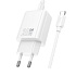 Адаптер Сетевой с кабелем Hoco N61 Gentle PD+QC3.0 USB/Type-C 20W (Type-C/Type-C) (white)