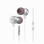 Проводные наушники с микрофоном внутриканальные Hoco M16 Ling saund metal universal Jack 3,5  (silver)