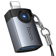Переходник USB (м) - Lightning (п) Hoco UA46 (metal gray)