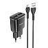 Адаптер Сетевой с кабелем Hoco C88A Star 2USB 2,4A/12W (USB/Micro USB) (black)