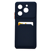 Чехол-накладка - SC337 с картхолдером для "Tecno Pova 6 Neo" (dark blue) (231246)