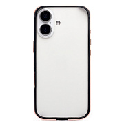 Чехол-бампер - металлический с силиконовыми бортами  для "Apple iPhone 17" (rose gold)