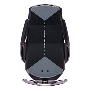 Держатель автомобильный - зажим+беспроводная зарядка Q2 в дефлектор (black)