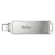 Флэш накопитель USB 64 Гб Netac U782C Dual 3.0 + Type C (silver)