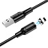 Кабель USB - Apple lightning Borofone BX41 Amiable магнитный 12W 100см 2,4A  (black)